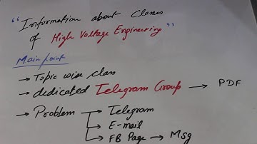 Information about new classes of HIGH VOLTAGE ENGINEERING