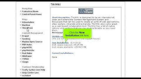 How to install TikiWiki from Fantastico