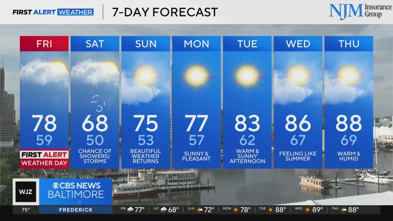 Strong storm chances return to Maryland on Friday - YouTube