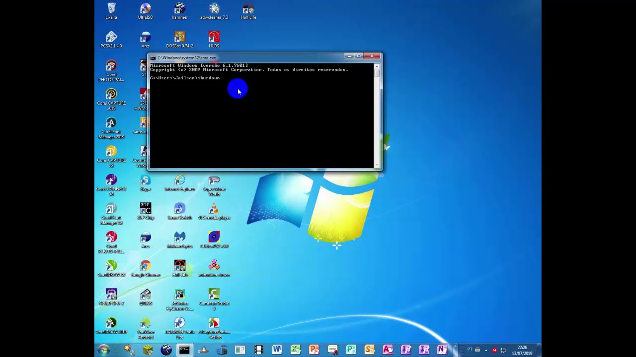 Como Desligar O PC Pelo CMD Com Time YouTube