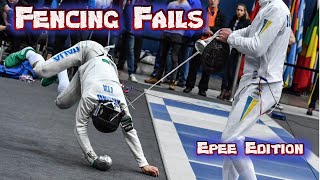 Nearly 2 minutes of epee fencers falling over | Fencing Fails