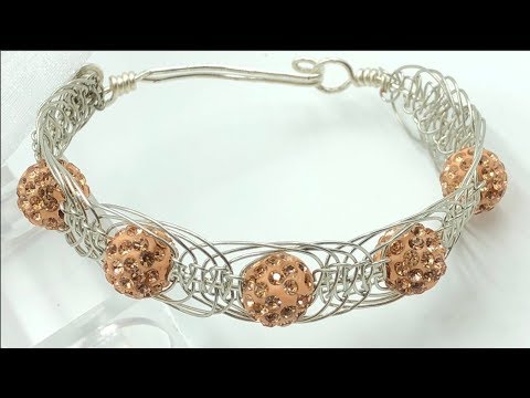 Pulsera Macramé Con Alambre Y Gemas Shambala