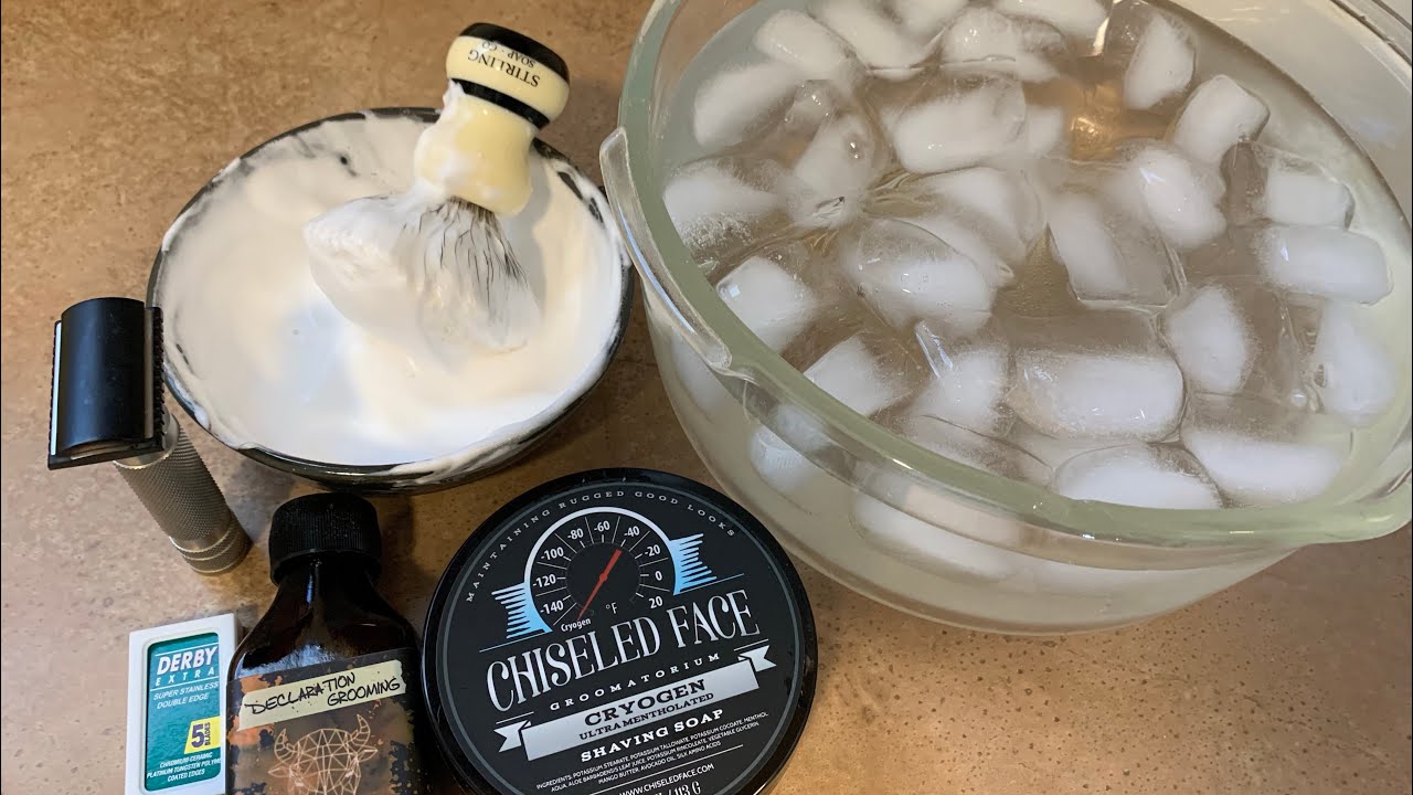 Ice water shave with ultra mentholated Chiseled Face Cryogen soap YouTube