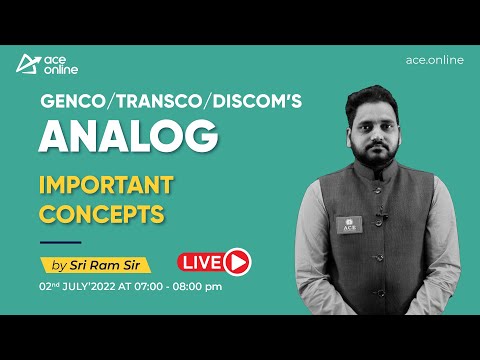 Analog - Important concepts of GENCO/TRANSCO/DISCOM | Sri Ram Sir | ACE Online Live