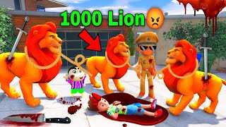 Little Singham And Kicko Escape From 1000 Lion In GTA V | Gta 5 Gameplay