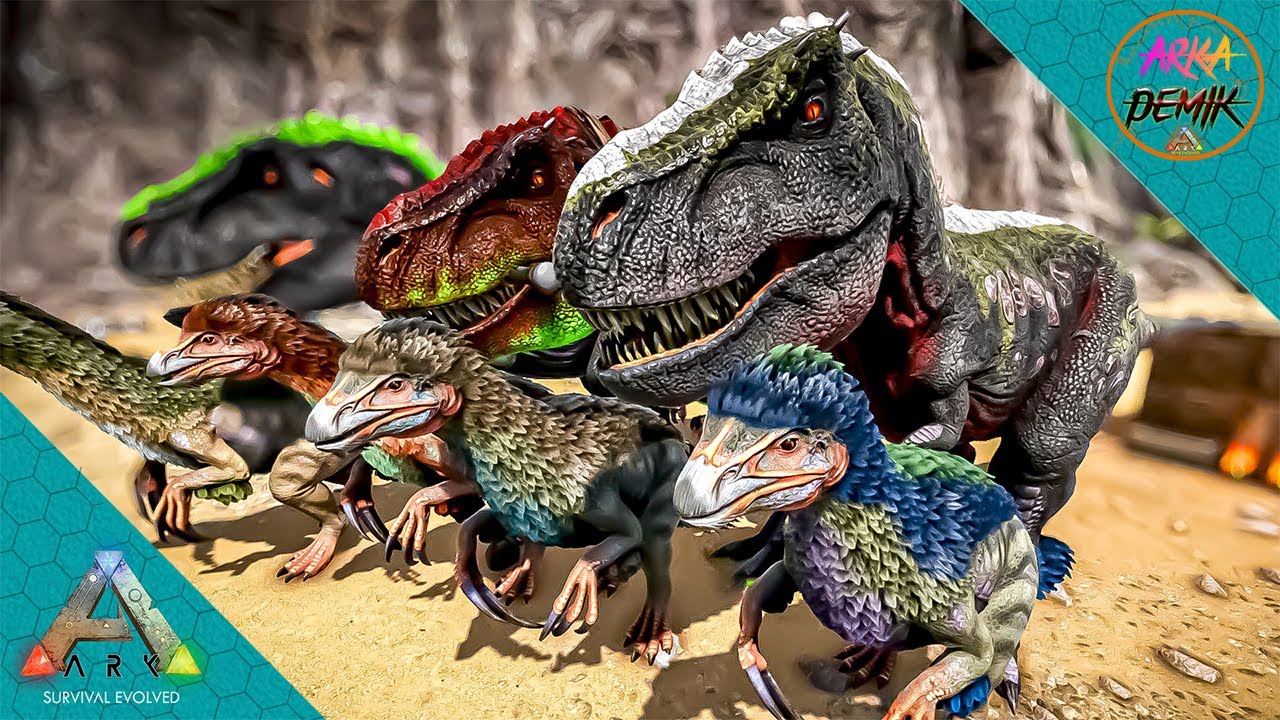 ARK: Поиски лучших РЕКСОВ и ТЕРИЗИНОЗАВРОВ на карте [E 7}