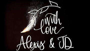 Elegant custom digital gobo monogram for wedding mobile DJs