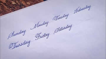 How to write beautiful cursive handwriting||Name of 7 days in cursive writing||Paul