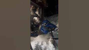 Polaris￼ RMK straight pipe 🚫don’t try at home #snow #sledding #sendit