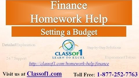 Setting a Budget : Finance Homework Help by classof1.com