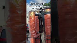 Non-Stop Factory Rhythm: Unloading PP Resin ➡️ Loading 8000 Sets 20L IML Pails! 🚚 #b2b #iml #pails
