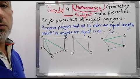 Grade 9 Geometry / Angle properties "Regular polygons"