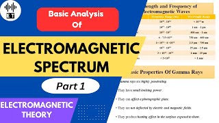 Basic Analysis Of Electromagnetic Spectrum | Part 1 | Electromagnetic Theory