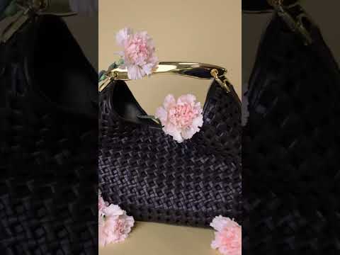 Boomerang Woven Leather Dark Brown , your must have accessory for this blossom season.#Elleme