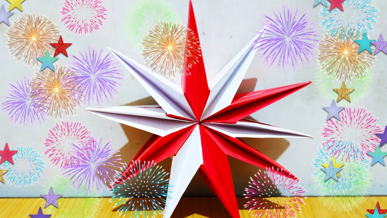 membuat hiasan 17 agustus dari kertas origami  hiasan  merah 