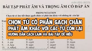 CHỌN TỪ CÓ PHẦN GẠCH CHÂN PHÁT ÂM KHÁC VỚI CÁC TỪ CÒN LẠI P1 screenshot 5