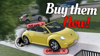 Cars you SHOULD BUY before they are REMOVED! (Greenville Roblox)
