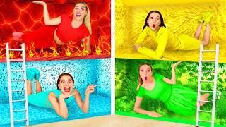 Habitaciones Secretas Bajo la Cama Desafío de Los Cuatro Colores | Desafío Loco BaRaFun Challenge