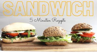 3 SANDWICH IDEEN - schnelles, einfaches Mittagessen || 5 Minuten Rezepte & VEGGIE 🥑