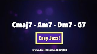 C Major Jazz Backing Track - Medium Swing 1-6-2-5 chords