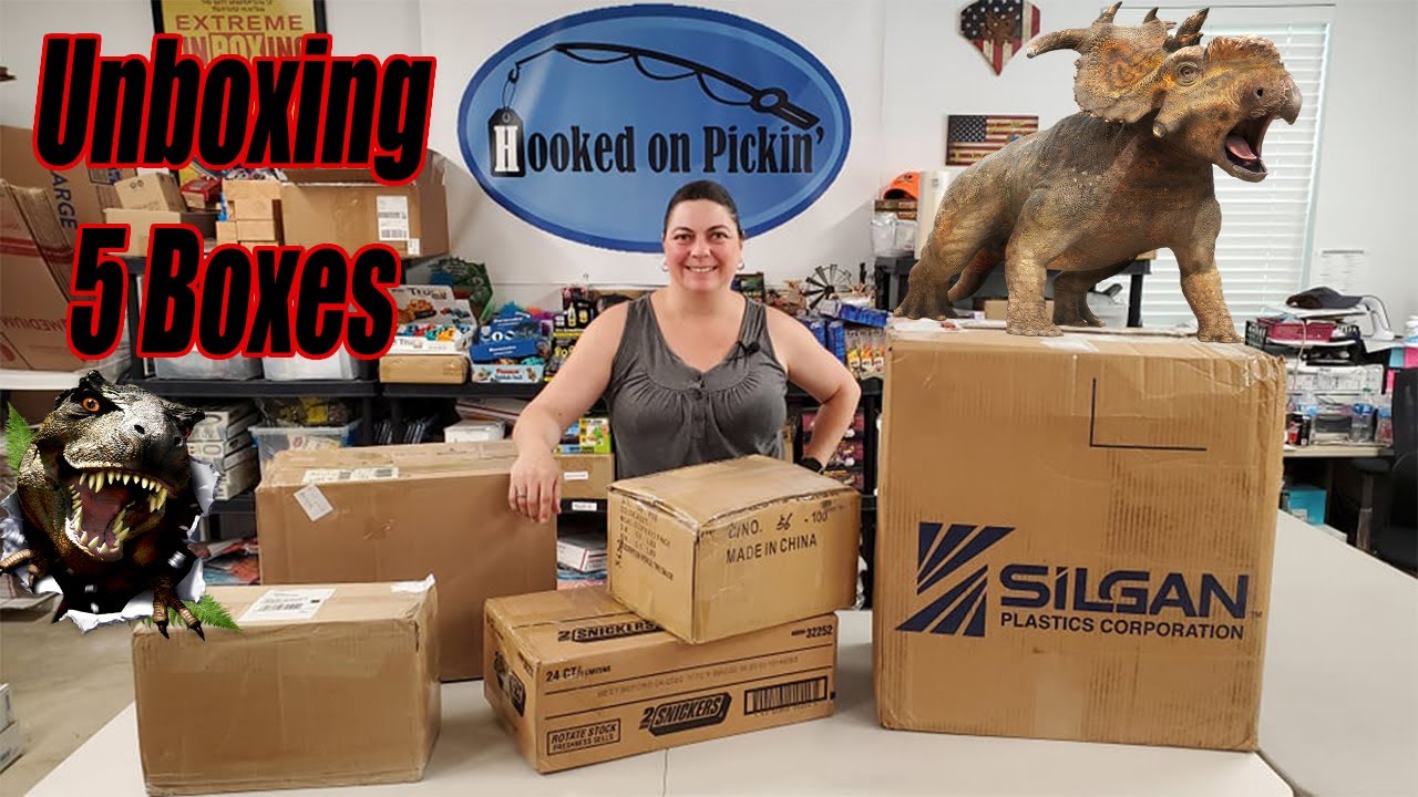 Attacked by dinosaurs While Unboxing 5 Boxes - What did I get? - Online Reselling
