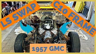 The C10 frame swapped 1957 GMC gets and LS swap / Fitting an LS into 19551957 Chevy and GMC trucks