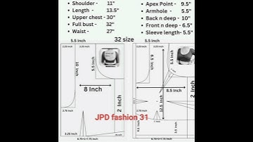 32 size 4 tucks blouse cutting 👆4 tucks blouse drafting #blouse #shorts