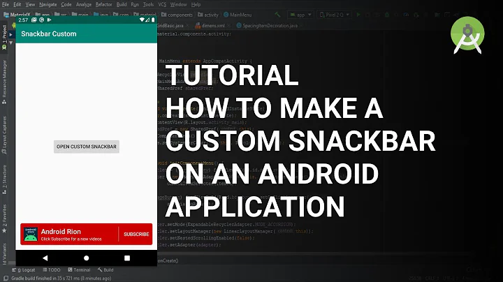 How to make a custom snackbar on Android