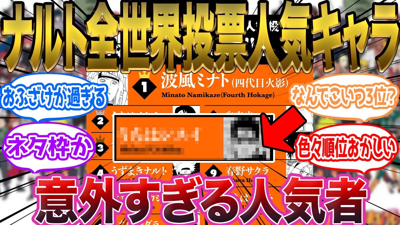 【NARUTO/ナルト】意外な人物がランクインした世界人気投票に対する読者の反応集