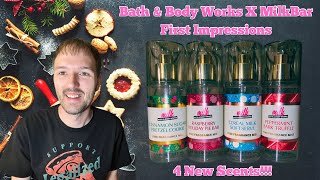 Bath &amp; Body Works X Milk Bar | First Impressions On The 4 New Scents 🥨🍪🍫🥧🥣🍦