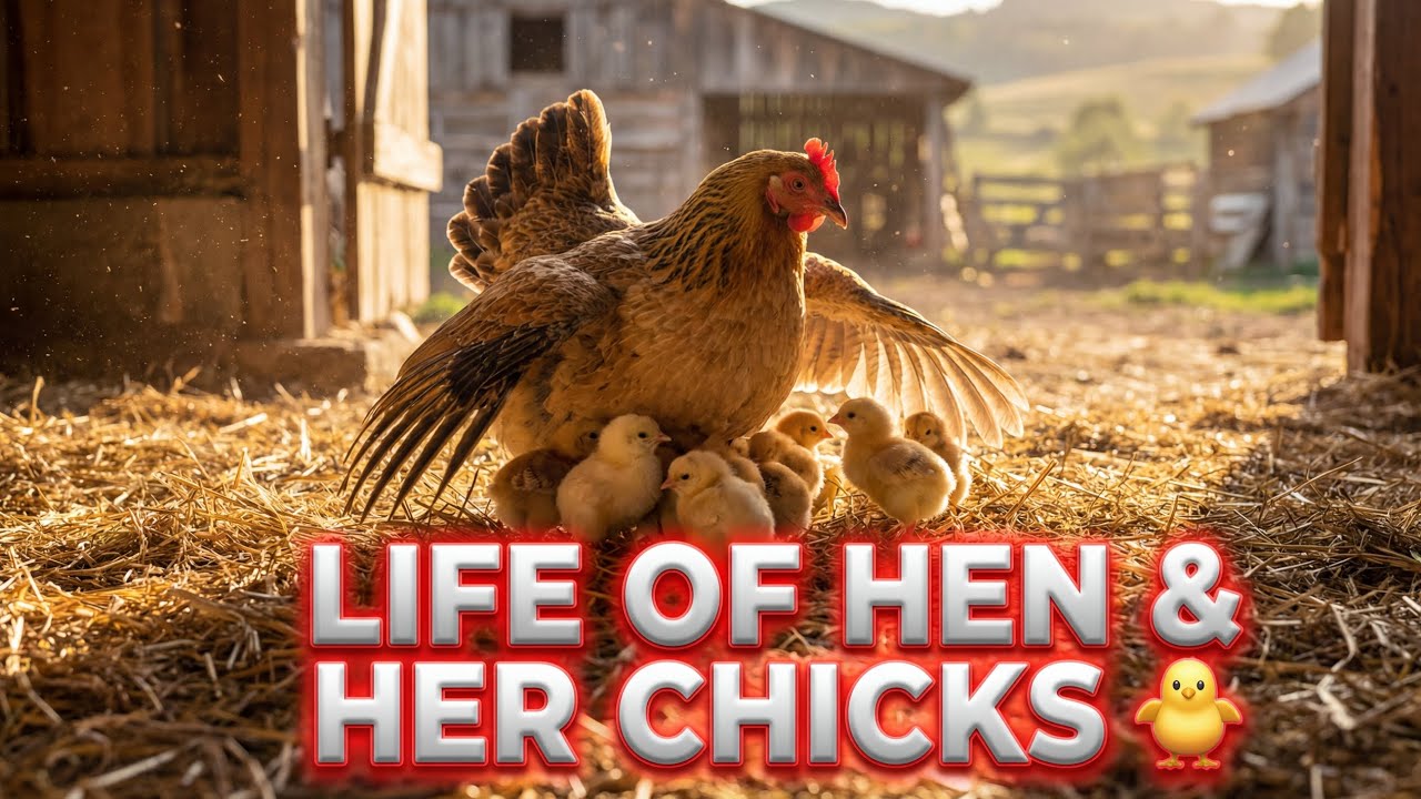 Life of a Hen & Her Chicks 🐔🐥 | Beautiful Cinematic 4K