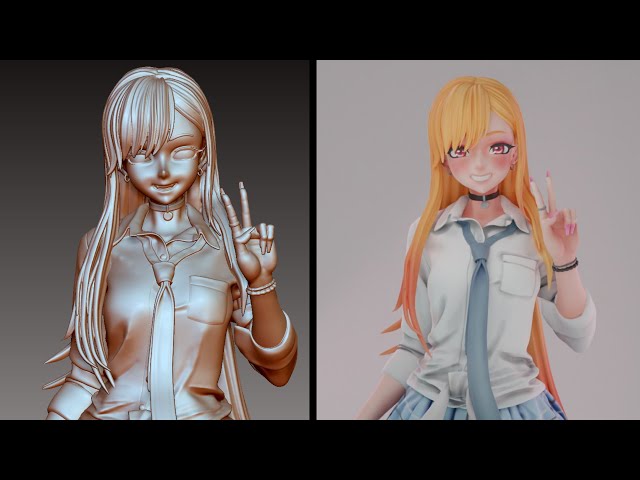 T pose nonrigged model of Marin Kitagawa anime girl 3D model