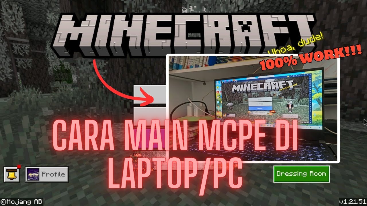 CARA MAIN MCPE DI LAPTOP/PC DIJAMIN WORK 100% (ADA CARA RAHASIA JUGA ...