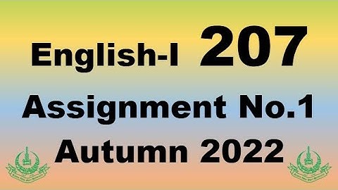 AIOU Code 207 Solved Assignment No.1 Autumn 2022
