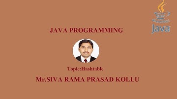 JAVA|Hashtable|Mr.SIVA RAMA PRASAD KOLLU