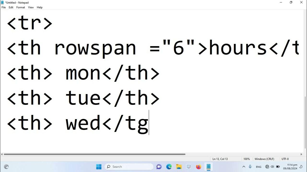 HTML Program 2016 Lecture 67 | HTML Time Table| HTML CSS project | HTML ...