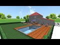 Projet piscine en vue 3d par aquaconseil alsace