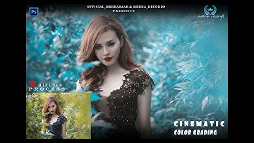 CINEMATIC BLUE COLOR GRADING TUTORIAL VIDEO|| 2 MIN PROCESS || PHOTOSHOP CC || MEHRA_RECORDS