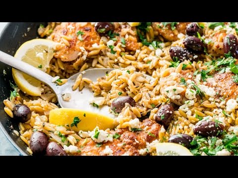 One Pot Greek Chicken and Orzo