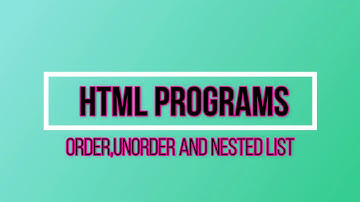 Order list|unorder list|nested list (HTML coding with example)