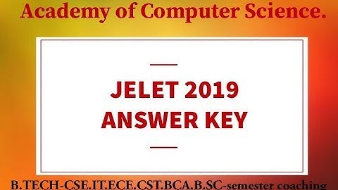 JELET 2019 exam answer key