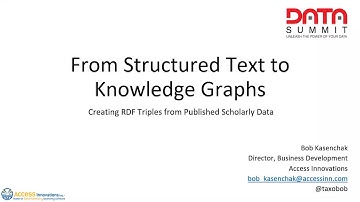 A204. From Structured Text to Knowledge Graphs: Creating RDF Triples From Published Scholarly Data