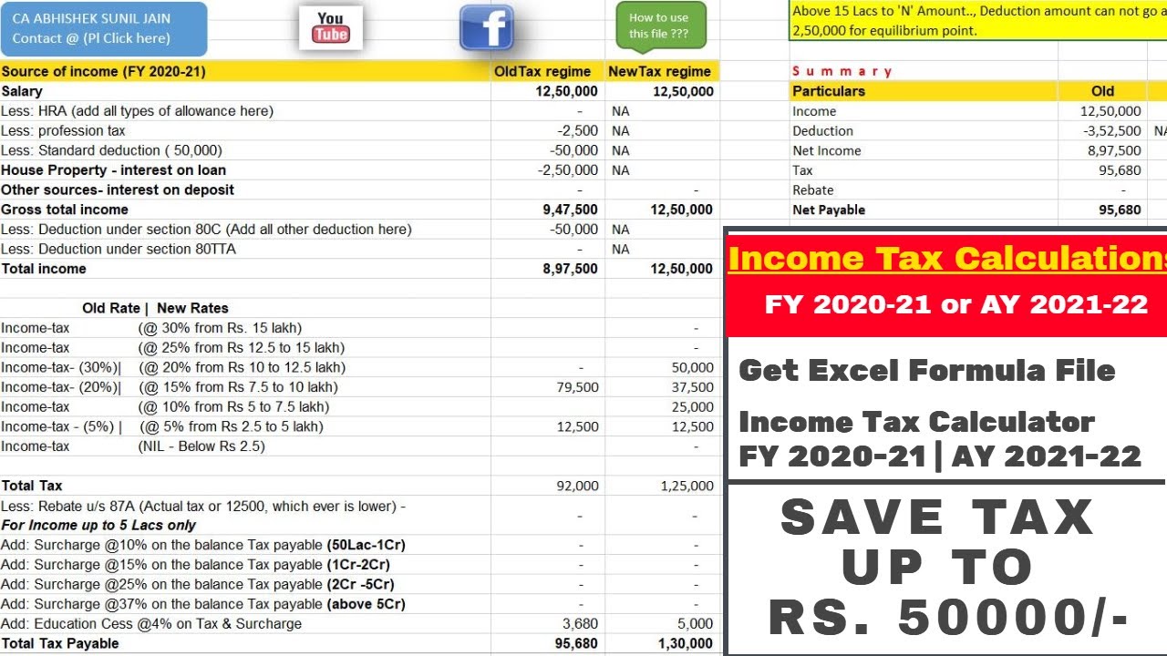 INCOME TAX NEW REGIME VS OLD REGIME CALCULATOR ITR E FILING AY 2021 INCOME TAX NEW REGIME VS OLD REGIME CALCULATOR ITR E FILING AY 2021