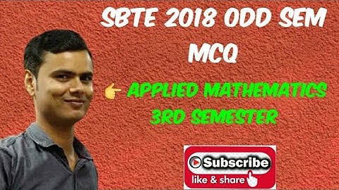 Applied Mathematics || SBTE 2018 Odd MCQ || 3rd Semester || MCQ ||