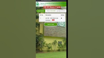 OUAT Score Card Result Out 2023-24 | #ouat