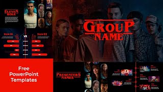 Information Free Stranger Things PowerPoint Template | 2023 Design ⭐⭐ | With Morph Transition Guide