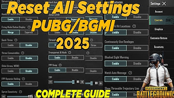 Hoe alle instellingen van PUBG MOBILE te herstellen 2025 | Hoe BGMI-instellingen te resetten 2025...