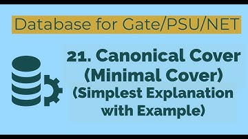 21 - Canonical Cover | Minimal Cover | Easy Explanation with Example | Database For GATE/NET/PSU