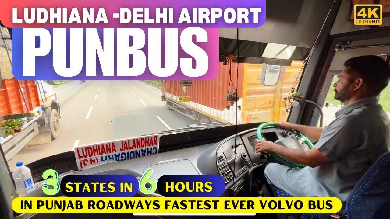 EXTREMELY AGRESSIVE AND SKILLED VOLVO bus driving from Ludhiana to