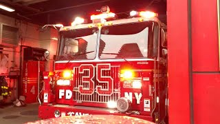 FDNY Engine 40, Tower Ladder 35 Responding From Their Firehouse